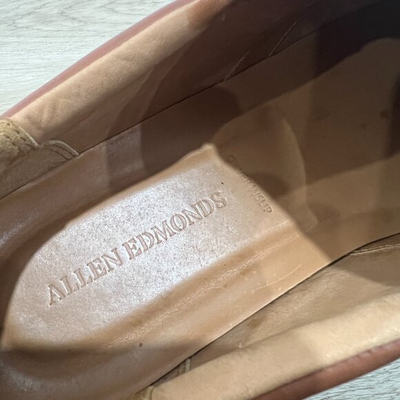 Current ALLEN EDMONDS Brown Leather Weave Loafer Shoes sz 13 EEE - Picture 3 of 7